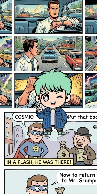 Bold, expressive cartoon style